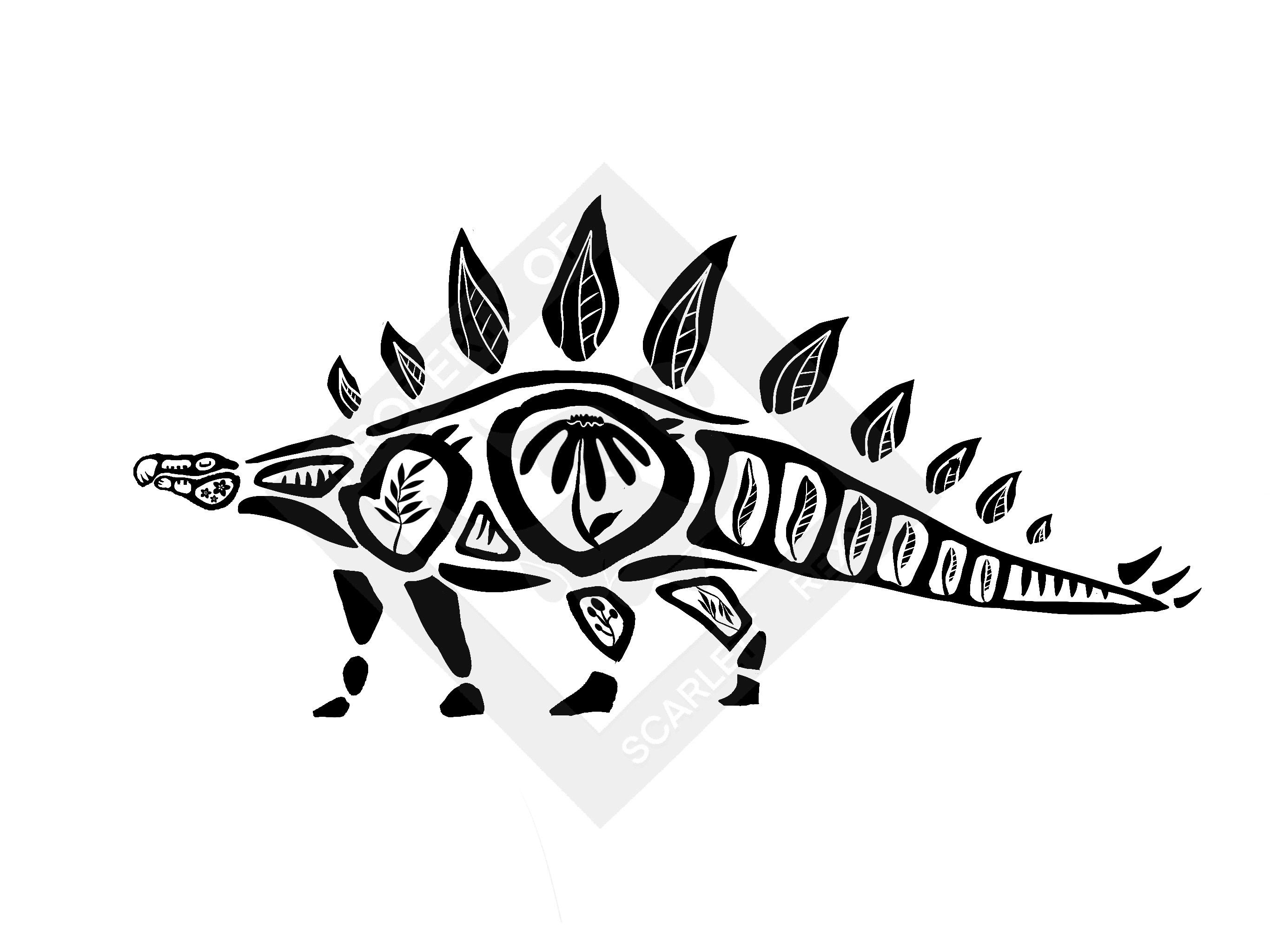 indigenous styled stegasaurus